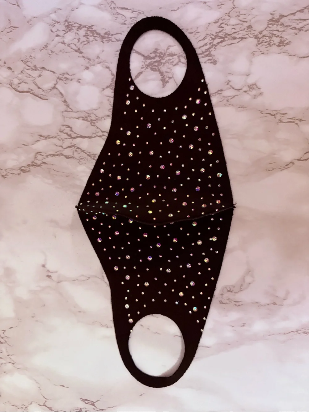 Black Rhinestone Embellished Face Mask